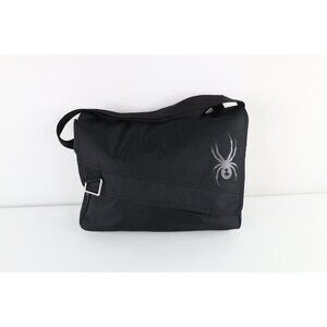 Spyder Spell Out Big Logo Crossbody Messenger Bag Commuter Carry On Laptop Black